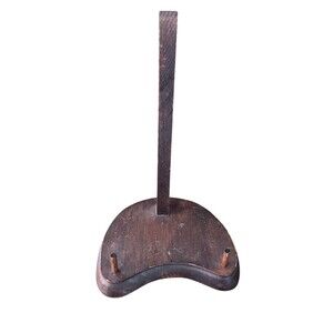 Vintage Asian Hand Carved Wooden Easel Plate Dish Display Stand Wood Large